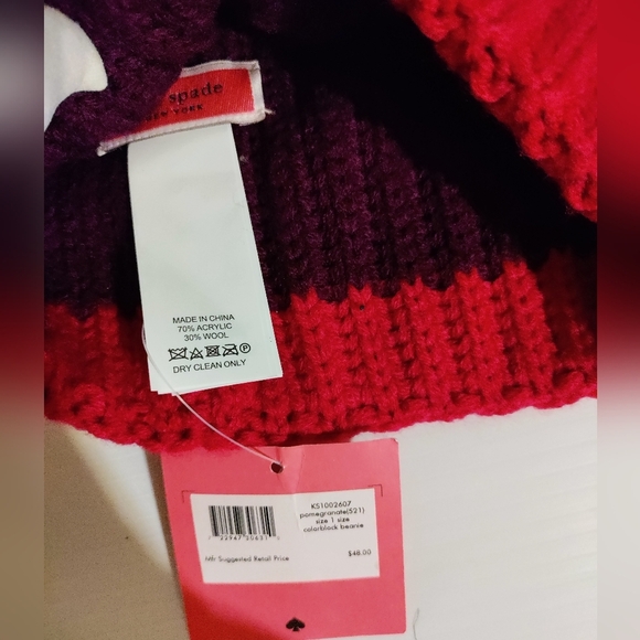 Kate Spade Knit Striped Beanie, NWT - Picture 2 of 2